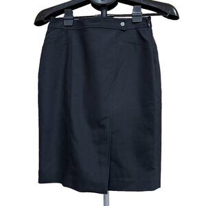 Ann Taylor Pencil Skirt with Front Slit in Black, Size 2